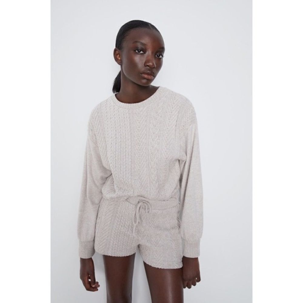✨ ZARA WOMAN CABLE-KNIT SHORTS HIGH-WAIST✨